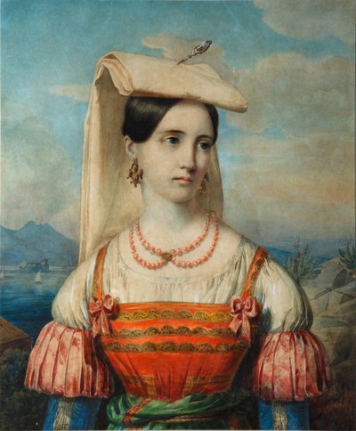 Sophia Michailovna Sollogubin muotokuva, 1840-luku tekijältä Pimen Nikitich Orlov