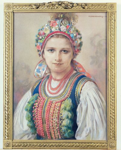 Krakovan morsian, 1917 (pastelli pahville) tekijältä Piotr Stachiewicz