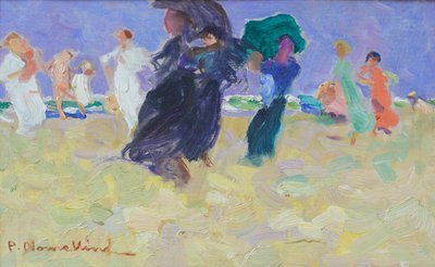 Aamu merellä, 1920 (öljy paneelille). tekijältä Plinio Nomellini