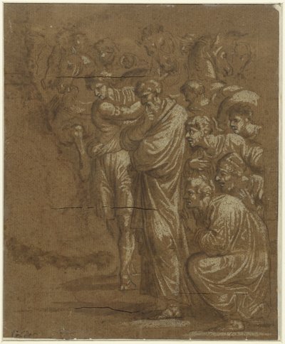 Kuninkaiden palvonta tekijältä Polidoro da Caravaggio (possibly)