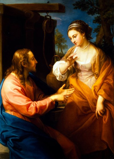 Kristus ja Samarian nainen tekijältä Pompeo Girolamo Batoni