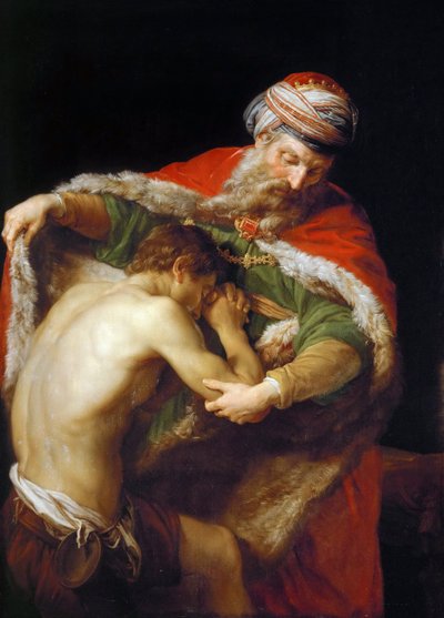 Vertaus tuhlaajapojasta - Pompeo Girolamo Batoni (1708-1787). Öljy kankaalle tekijältä Pompeo Girolamo Batoni