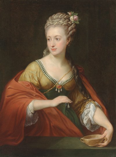 Muotokuva Alexandra Evtihievna Demidovasta 1724-1789 Kleopatran kanssa, 1770-luvun alku. tekijältä Pompeo Girolamo Batoni