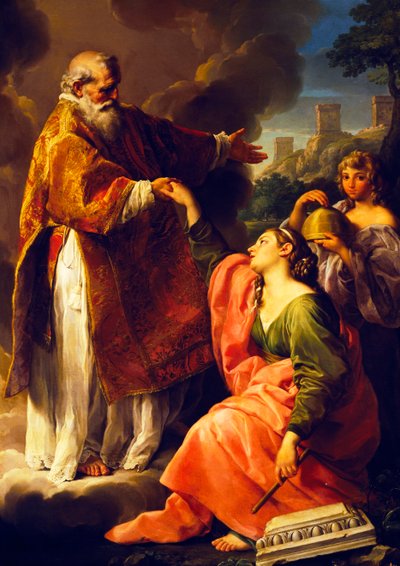 San Marino nostaa tasavallan, Pompeo Batoni (1708-1787), maalaus. tekijältä Pompeo Girolamo Batoni