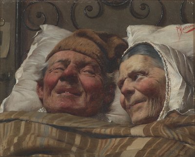 Kultaiset häät, noin 1890 (öljy kankaalle) tekijältä Pompeo Massani