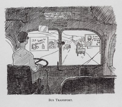 Linja-autoliikenne (litografia) tekijältä Pont (1908 40)