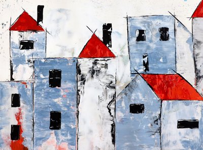 Moderni Red Roof City tekijältä Poonam Choudhary