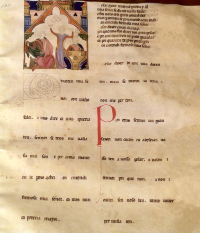 Ajudan laulujakeet, sivu 195R, 1200-1400-luku tekijältä Portuguese School