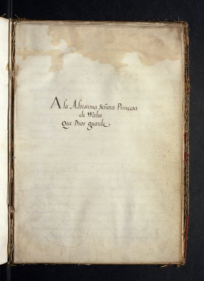 Omistautuminen espanjalaiselle Infanta Marialle, Syonin nunnien muuttohistoriasta, koottu Lissabonissa 1600-luvun alussa tekijältä Portuguese School