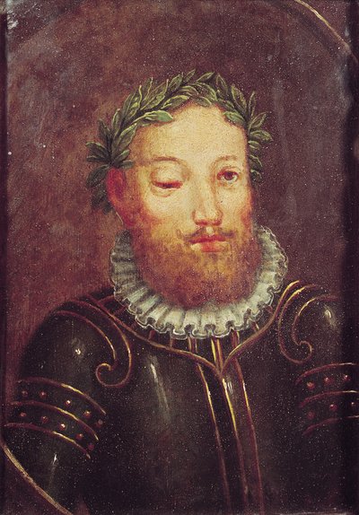 Luis Vaz de Camoesin (n. 1524-80) muotokuva 1500-1600-luvulla tekijältä Portuguese School