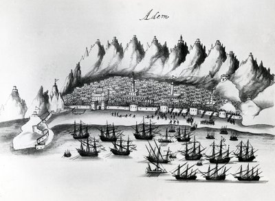 Portugalin hyökkäys Adeniin, Gaspar Correian kuva Legends of Indiasta, n. 1858 tekijältä Portuguese School