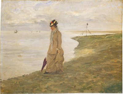 Nainen meren rannalla tekijältä Possibly French 19th Century