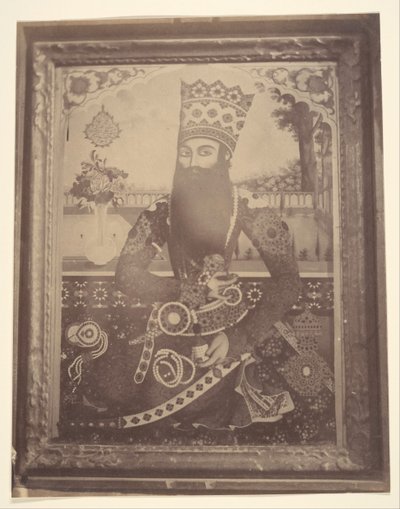 [Fath-Ali Shah, maalaus, joka kerran kuului Hmahille [] Saula, kuninkaan setä.], 1840-60-luvut. tekijältä Possibly by Luigi Pesce.
