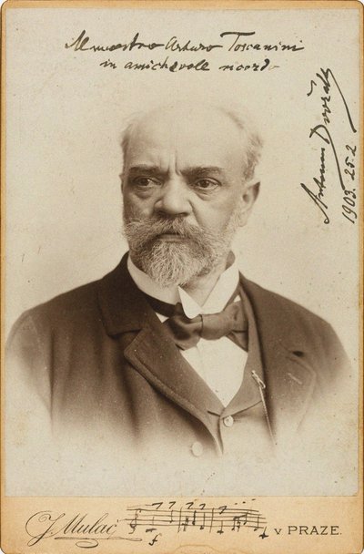 Säveltäjä Antonin Dvorakin muotokuva 1841-1904 n. 1900. tekijältä Prague . Photo studio J. Mulac