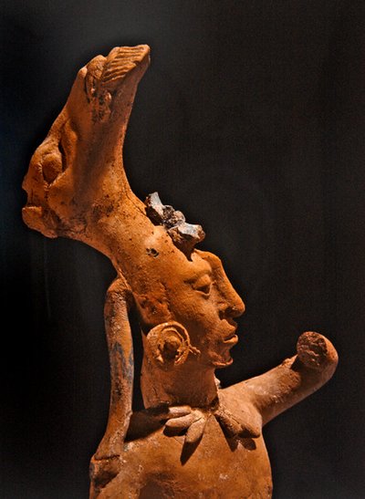 Yksityiskohta pallopelaajasta, Jaina Culture (keraaminen) tekijältä Pre Columbian Pre Columbian