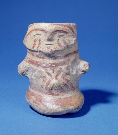Ihmisen muotoinen astia, Hacilar, Turkki, n. 5500 eKr. (maalattua keramiikkaa) tekijältä Prehistoric