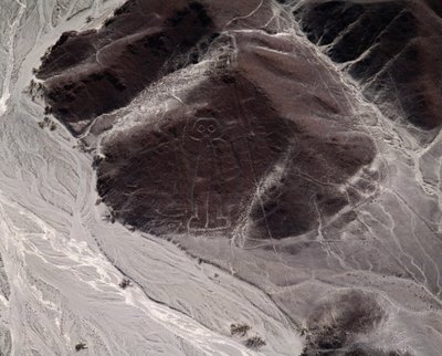 Ilmakuva Nazca Linesistä, jotka edustavat ihmishahmoa (valokuvaus tekijältä Prehistoric Prehistoric