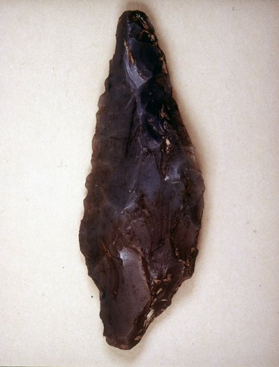 Nuolet osoittavat piikiveä. Varese. Milanon arkeologinen museo tekijältä Prehistoric Prehistoric
