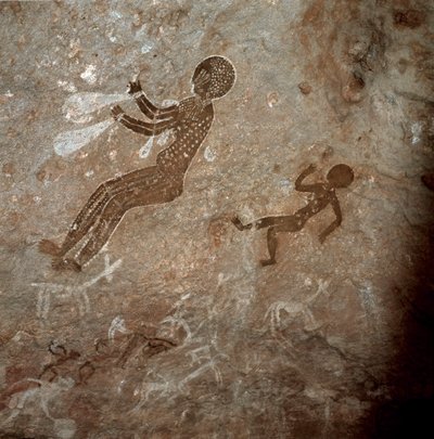 Ihmishahmoja. Luolamaalauksia, 8000-7000 eKr tekijältä Prehistoric Prehistoric