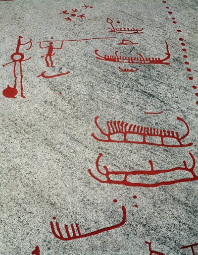 Pohjoismainen pronssikausi: veneitä ja rekiä, kalliokaiverruksia Tanumissa, Ruotsissa tekijältä Prehistoric Prehistoric