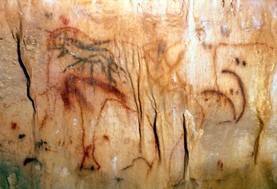 Esihistoria : haavoittunut mies (kalliomaalaus) tekijältä Prehistoric Prehistoric
