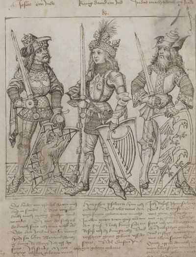 Joshua, kuningas Daavid ja Juudas Maqboose tekijältä Primary Master of the Strassburg Chronicle