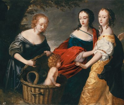 Allegorinen muotokuva kolmesta naisesta ja lapsesta Erichthoniuksen löytönä tekijältä Princess Louise Hollandine of the Rhine