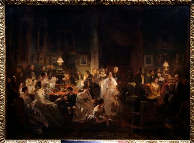 Horace Vernet kertoo daguerrotyypin löydöstä herra Irissonin olohuoneessa (10 rue Antin, 10. elokuuta illalla tekijältä Prosper Lafaye or Lafait