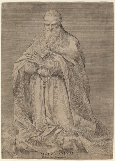 Paavi Sixtus V tekijältä Prospero Bresciano, after Giuseppe Cesari
