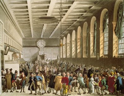 Tullitalo, The Long Room, Ackermannin "Lontoon mikrokosmosta" tekijältä Pugin and Rowlandson