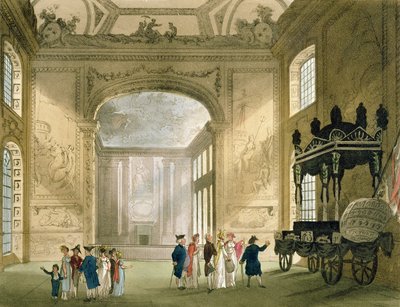 Greenwich Hospital Ackermannin Microcosm of Londonista (tulostus) tekijältä Pugin and Rowlandson