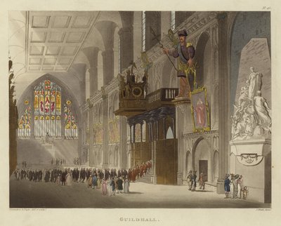 Guildhall tekijältä Pugin and Rowlandson