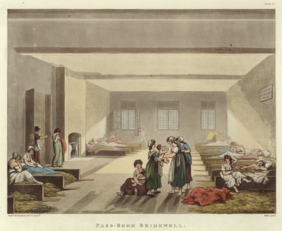 Kulkuhuone Bridewell tekijältä Pugin and Rowlandson