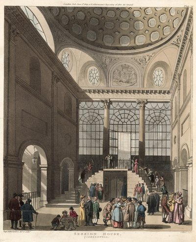 Session House, Clerkenwell, Lontoo tekijältä Pugin and Rowlandson