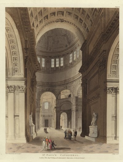 Pyhän Paulin katedraali tekijältä Pugin and Rowlandson