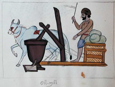 Öljytehdas, n. 1890 (akvarelli paperille) tekijältä Punjabi School
