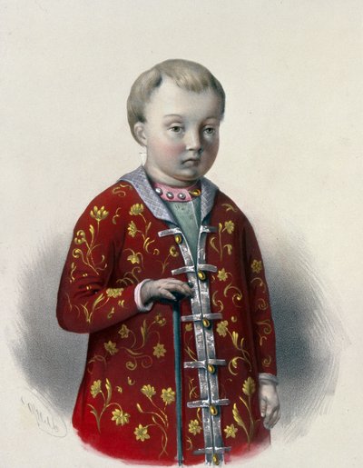 Gran Duc Dmitri Alexeevich de Rússia (1648-1649) (tsarevitx Dmitri Alexeevich de Rússia). Obra de Pyotr Fiodorovich Borel (1829-1898), litografia cap al 1860. Art rus del segle XIX, neoclassicisme. Biblioteca estatal de Rússia, Moscou.finnish tekijältä Pyotr Fyodorovich Borel