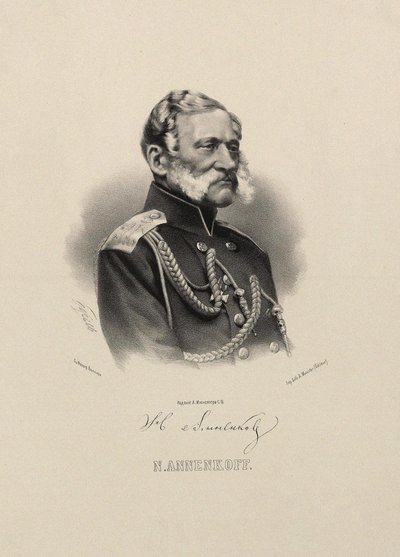 Kenraali Nikolai Nikolajevitš Annenkovin muotokuva 1799-1865. tekijältä Pyotr Fyodorovich Borel