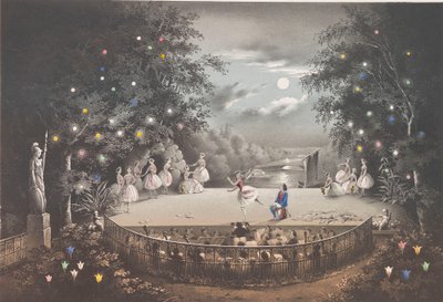 C. Pugnin baletti Naiad ja kalastaja Pink-paviljongissa Peterhofin puistossa, 1851. tekijältä Pyotr Fyodorovich Borel