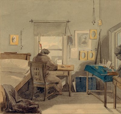 Töissä. Pavel Nashchokinin talossa, 1824 tekijältä Pyotr Fyodorovich Sokolov