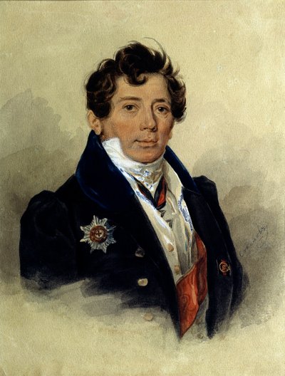 ""Aleksandro Turgenevin (1784-1846), venäläisen historioitsijan ja valtiomiehen muotokuva" Pjotr ​​Fjodorovitš Sokolov (1791-1848) litografia 1816 Pushkinin muistomuseo, Pietari tekijältä Pyotr Fyodorovich Sokolov
