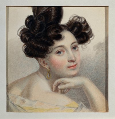 Balmenin kreivitär Glafiran muotokuva. Pjotr ​​(Piotr) Fjodorovitš Sokolov (Peter Sokolov) (1791-1848) teos, akvarelli paperille, noin 1828. Venäläinen taide tekijältä Pyotr Fyodorovich Sokolov
