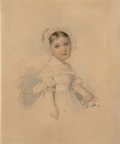 Kreivitär Aleksandra Aleksandrovna Golitsynan muotokuva 1823-1910, 1820-luvun puoliväli tekijältä Pyotr Fyodorovich Sokolov