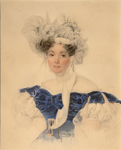 Kreivitär Varvara Sergejevna Golitsynan muotokuva 1794-1875, os. Rumyantseva-Kagulska, 1830-luvun puoliväli tekijältä Pyotr Fyodorovich Sokolov