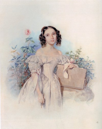 Prinsessa Helen Biron von Curlandin muotokuva, os. Meshcherskaya 1818-1843, 1830-luku tekijältä Pyotr Fyodorovich Sokolov