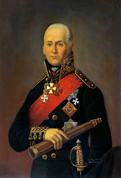 Amiraali Fjodor Fjodorovitš Ushakovin muotokuva 1745–1817, 1912. tekijältä Pyotr Nikolaevich Bazhanov