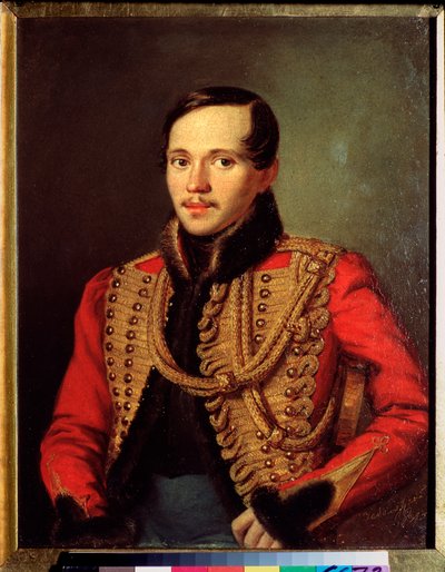 Runoilijan muotokuva Mihail Lermontovin (1814-1841) (Runoilija M Lermontovin muotokuva) - Pjotr ​​Jefimovitš Zabolotskin (Zabolotskin) teos (1803-1866), huile sur kartonki tekijältä Pyotr Yefimovich Zabolotsky