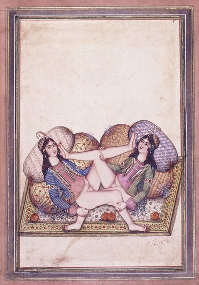 Eroottinen kohtaus, 1800-luvun puoliväli tekijältä Qajar School