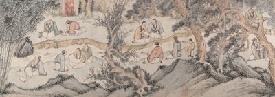 Kokoontuminen Orkideapaviljongissa, tiedot vuodelta 1560. tekijältä Qian Gu