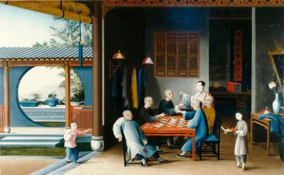Ruokailukohtaus, noin 1800 (öljy kankaalle) tekijältä Qing Dynasty Chinese School